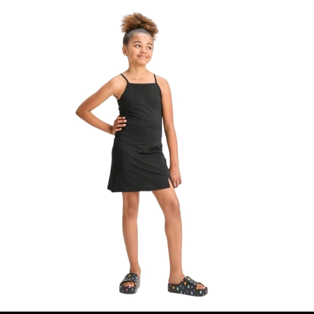 Girls Cami Strap Tennis Dress - art class Black XL(18)